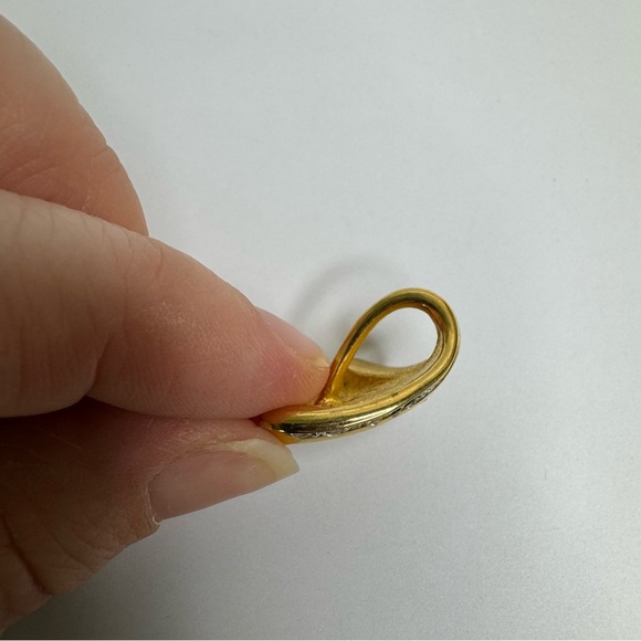 Joan Rivers Shell Pendant Gold Plated Crystal Pave - Picture 5 of 11